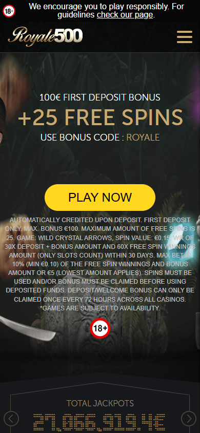 Royale500 Casino Mobile screenshot